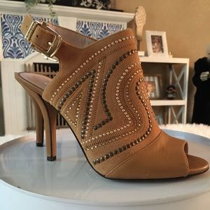 Vince Camuto sling back, open toe heel booties. 6.5. New condition.